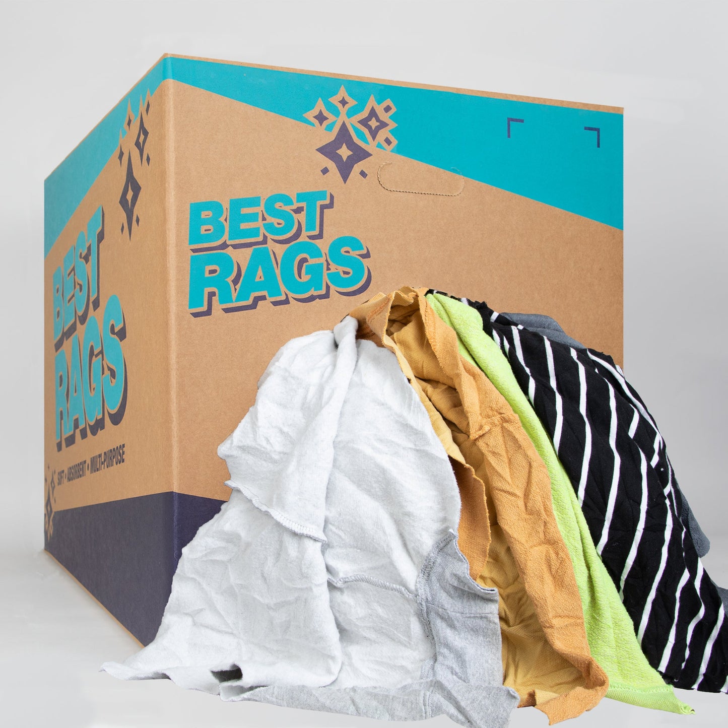 Hospeco® R-C13 Sweatshirt Reclaimed Rags Colors, 50lb Box (HOSR-C13-50)