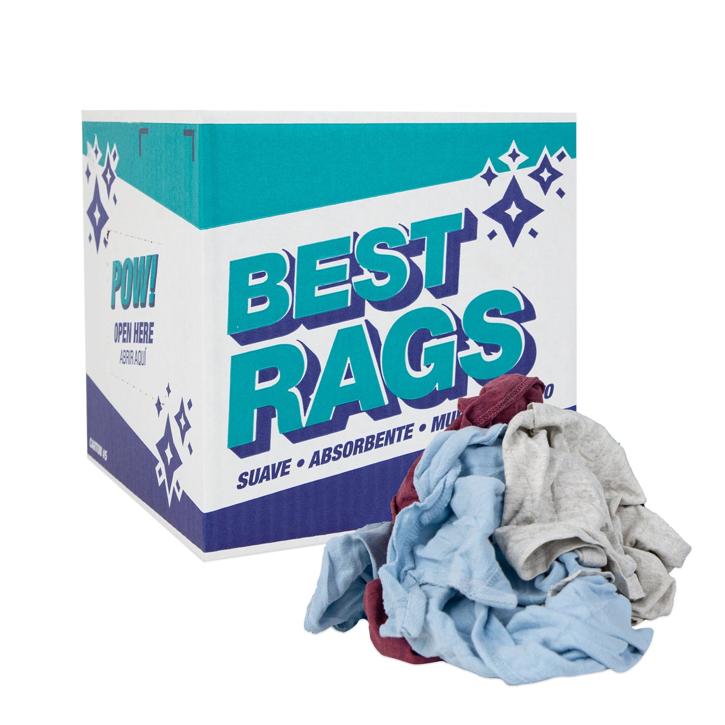 Hospeco® R-C45 T-Shirt Reclaimed Rags Colored, 5lb Box (HOSR-C45-5)