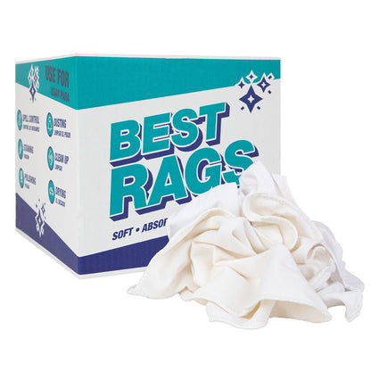 Hospeco® RW80 Flannel Reclaimed Rags White, 10lb Box (HOSR-W80-10)