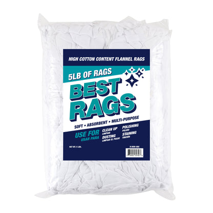 Hospeco® RW80 Flannel Reclaimed Rags White, 5lb Bag (HOSR-W80-5B)