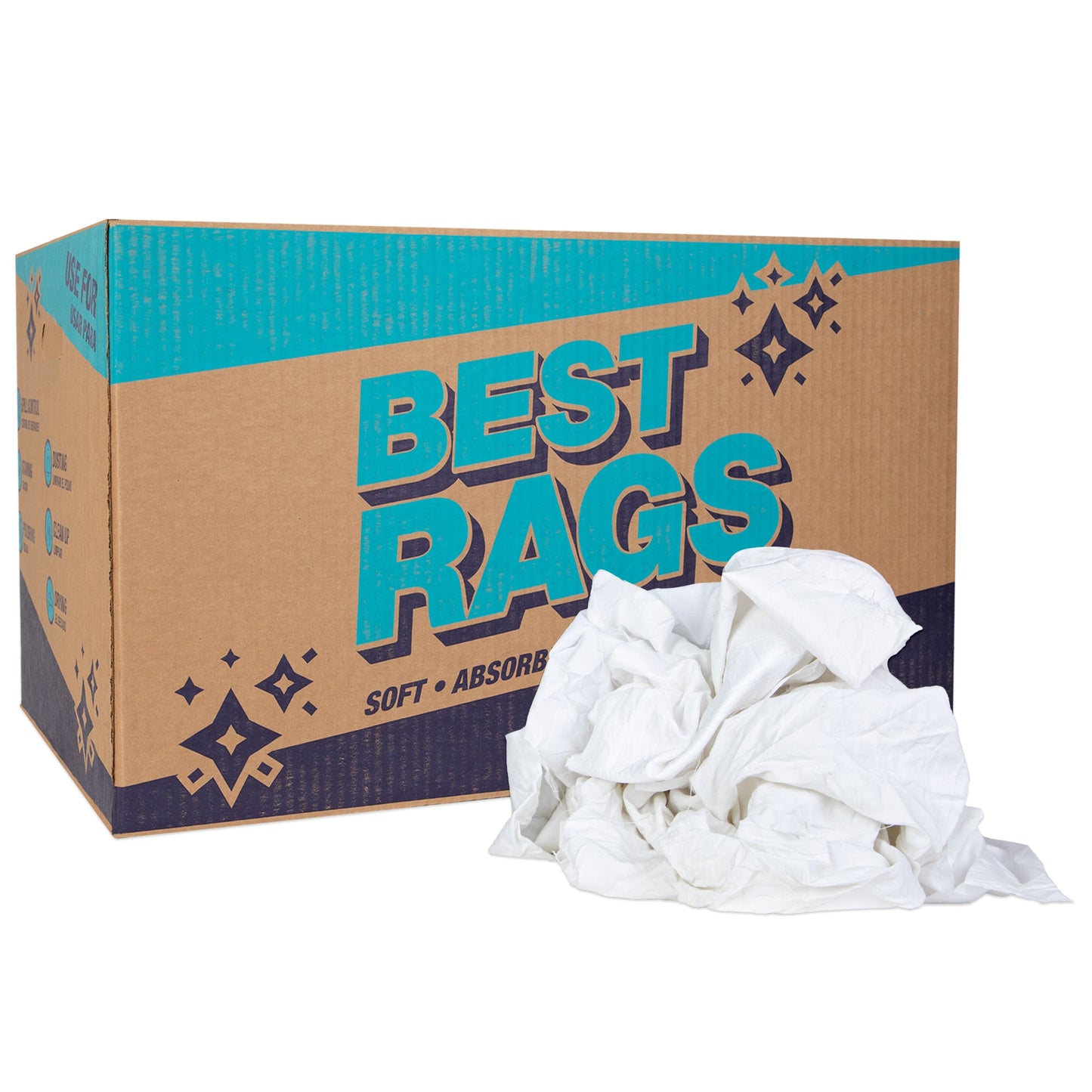 Hospeco® R-W39 Sheet Reclaimed Rags White, 25lb Box (HOSR1-W39-25)