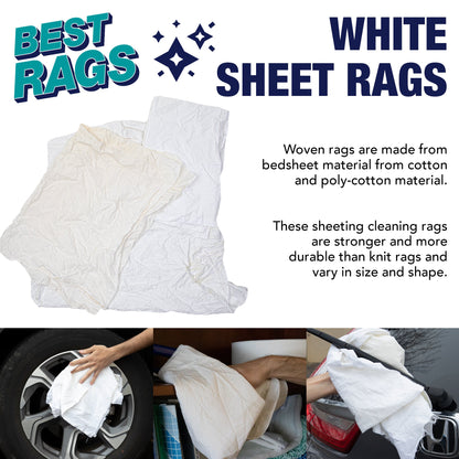 Hospeco® R-W39 Sheet Reclaimed Rags White, 25lb Box (HOSR1-W39-25)
