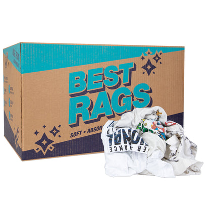 Hospeco® R2-W50 T-Shirt Reclaimed Rags White, 25lb Box (HOSR2-W50-25)