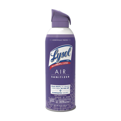 LYSOL Brand Air Sanitizer Spray, Light Breeze Scent, 10 oz Aerosol Can, 6/Carton (RAC99394CT)