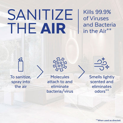 LYSOL Brand Air Sanitizer Spray, Light Breeze Scent, 10 oz Aerosol Can, 6/Carton (RAC99394CT)