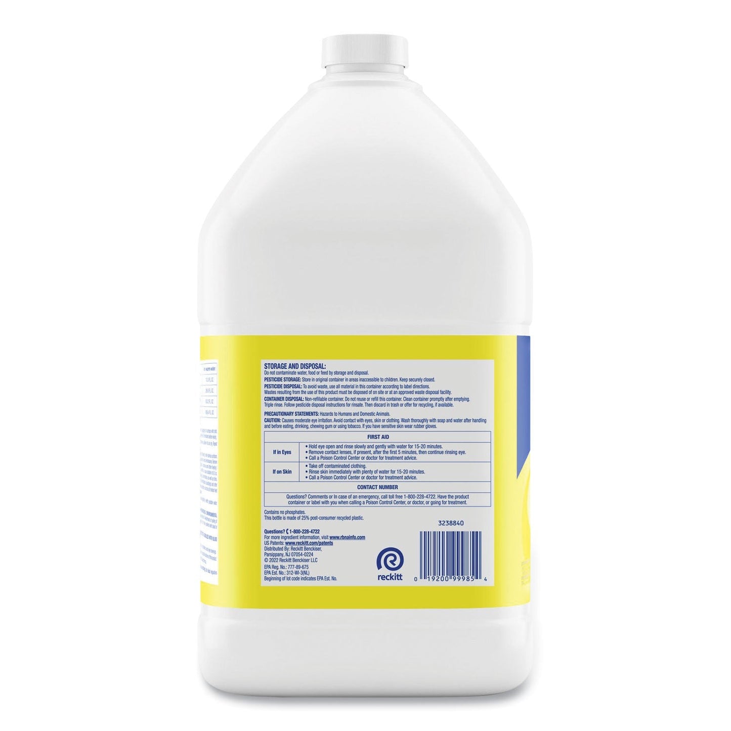 LYSOL Brand Disinfectant Deodorizing Cleaner Concentrate, Lemon Scent, 128 oz Bottle (RAC99985EA)