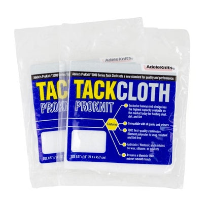 Adele Knits® Tack Cloth, 100% Polyester, White, 8.5"x18", Flat, Box of 25 (HOSRB418)