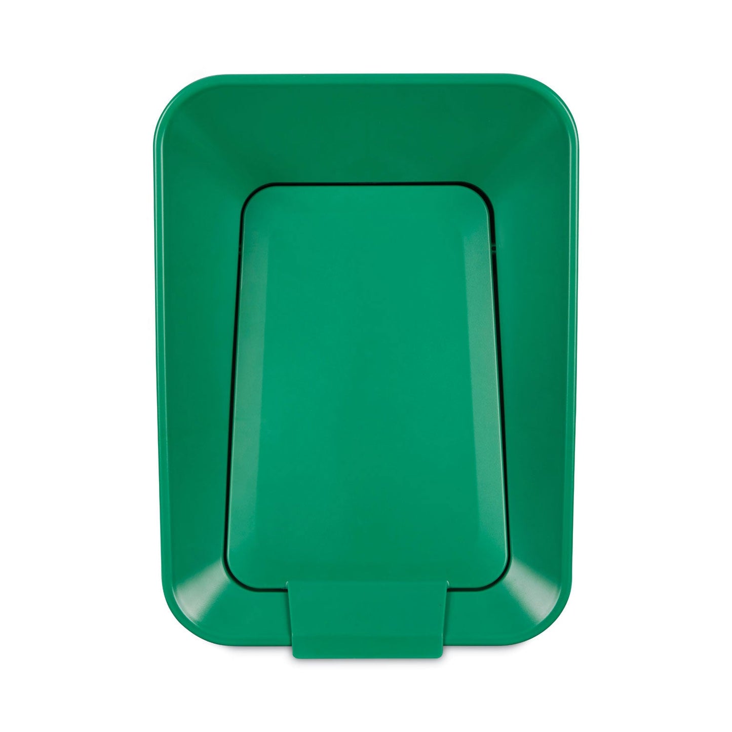 Rubbermaid Sustain Decorative Refuse with Recycling Lid, 15 gal, Metal/Plastic, Black/Green (RCP2078991)