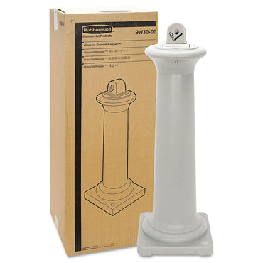 Rubbermaid GroundsKeeper Tuscan Receptacle, 13 x 13 x 38.38, Sandstone (RCP9W30SST)