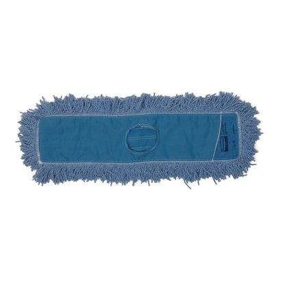 Rubbermaid Twisted Loop Blend Dust Mop, Polyester Yarn, 48", Blue, 12/Carton (RCPJ257BLUCT)