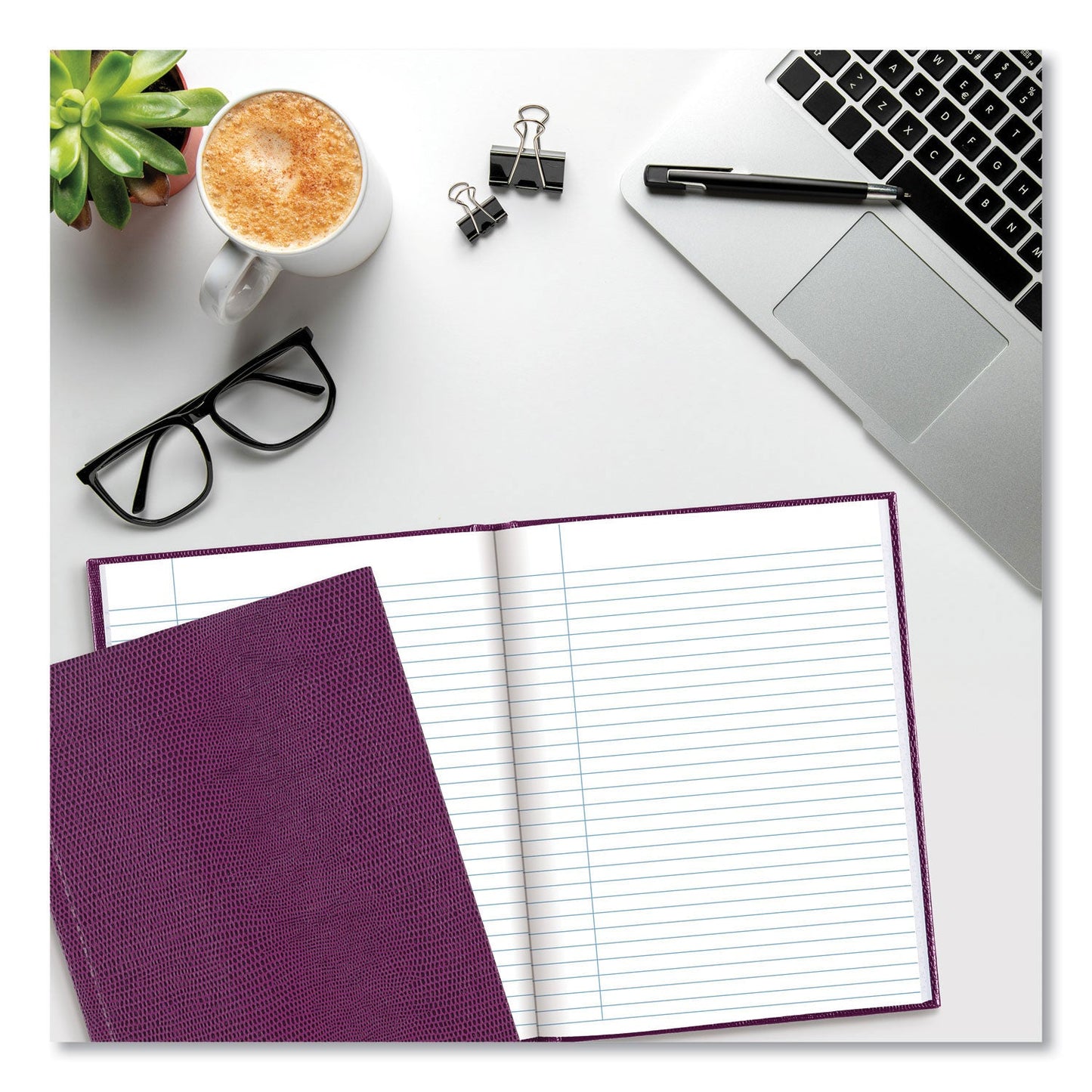 Blueline Executive Notebook, 1-Subject, Medium/College Rule, Grape Cover,  (72) 9.25 x 7.25 Sheets (REDA7RAS)