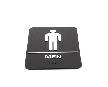 Update International S69B-6Bk Braille Plastic Sign 6X9 - Men (RESS69B-6BK)