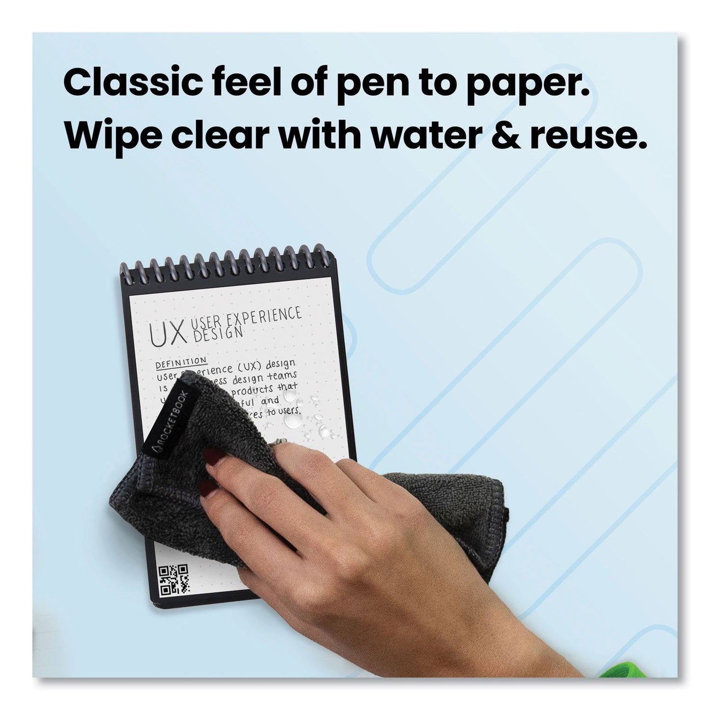 Rocketbook Mini Notepad, Black Cover, Dot Grid Rule, 3.5 x 5.5, Black/White, 24 Sheets (RKBEVRMKA)