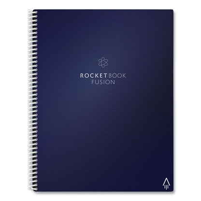 Rocketbook Fusion Smart Notebook, Seven Page Formats, Blue Cover, 11 x 8.5, 21 Sheets (RKBFLRCCDFFR)