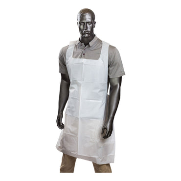 AmerCareRoyal Poly Apron, 28 x 46, One Size Fits All, White, 500/Carton (RPP28462A)