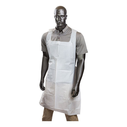 AmerCareRoyal Poly Apron, 28 x 46, One Size Fits All, White, 500/Carton (RPP28462A)