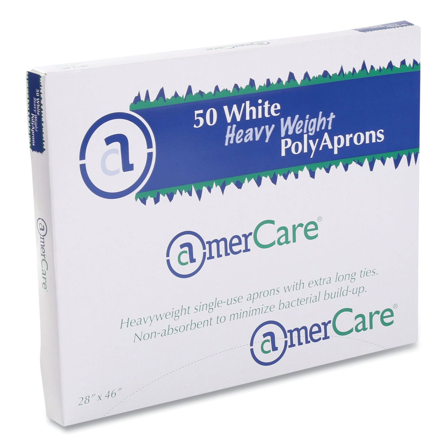 AmerCareRoyal Poly Apron, 28 x 46, One Size Fits All, White, 500/Carton (RPP28462A)