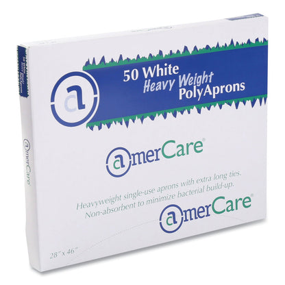 AmerCareRoyal Poly Apron, 28 x 46, One Size Fits All, White, 500/Carton (RPP28462A)