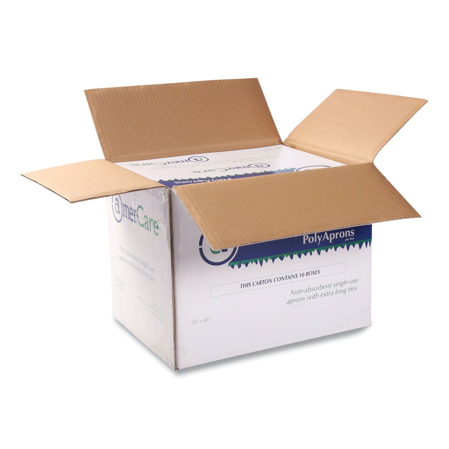 AmerCareRoyal Poly Apron, 28 x 46, One Size Fits All, White, 500/Carton (RPP28462A)