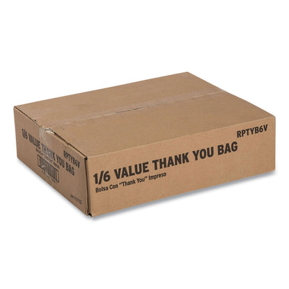 AmerCareRoyal Thank You Bags, 11.5" x 20" x 20", Red/White, 775/Carton (RPPRPTYB6V)