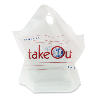 AmerCareRoyal Wave Top To-Go Bags, 19 x 9.5 x 19, White with Red Print, 500/Carton (RPPRPWB1919)