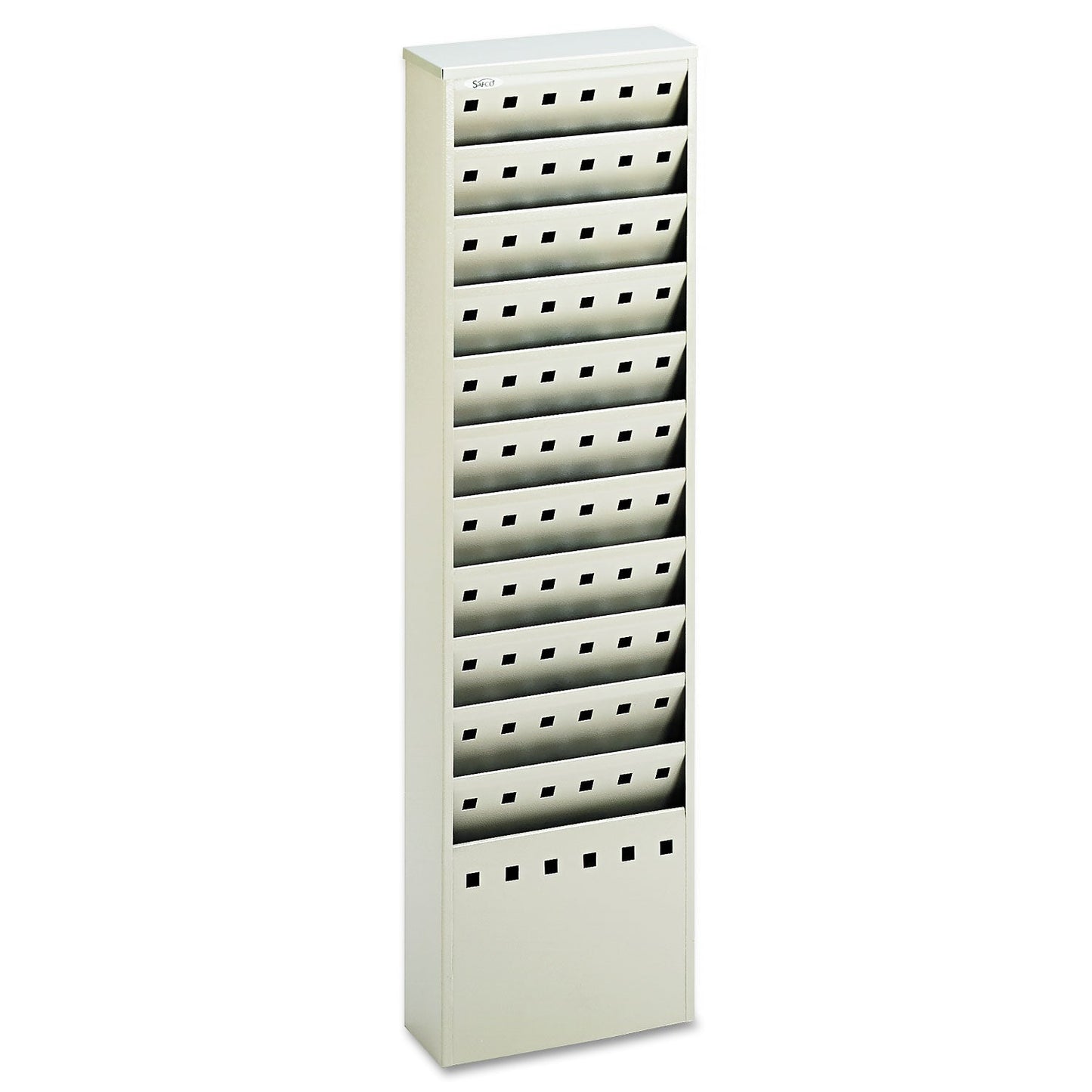 Safco Steel Magazine Rack, 11 Compartments, 10w x 4d x 36.25h, Gray (SAF4321GR)