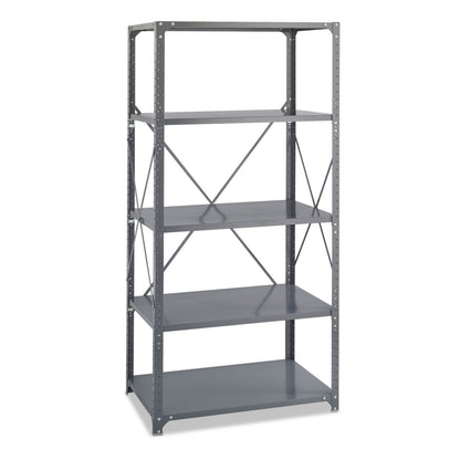 Safco Commercial Steel Shelving Unit, Five-Shelf, 36w x 24d x 75h, Dark Gray (SAF6267)