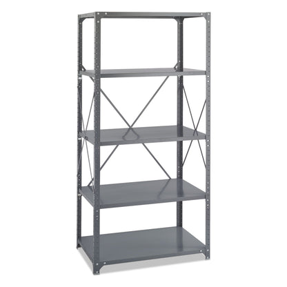 Safco Commercial Steel Shelving Unit, Five-Shelf, 36w x 24d x 75h, Dark Gray (SAF6267)