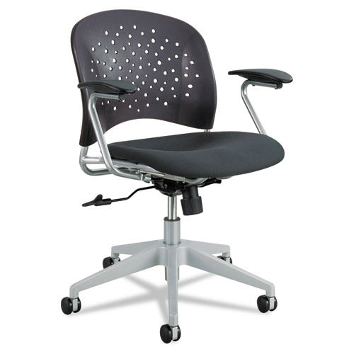 Safco Rêve Series Task Chair, Round Plastic Back, Polyester Seat, Black Seat/Back (SAF6803BL)
