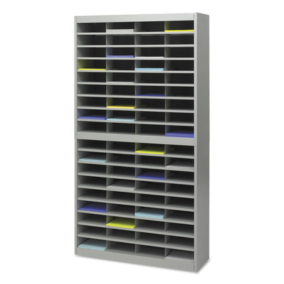 Safco Steel/Fiberboard E-Z Stor Sorter, 72 Sections, 37 1/2 x 12 3/4 x 71, Gray (SAF9241GRR)