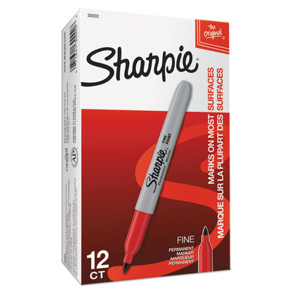Sharpie Fine Tip Permanent Marker, Red, Dozen (SAN30002B)