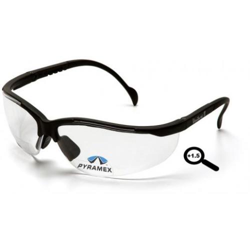Pyramex® Venture II 1.5 Reader Safety Glasses, Clear Lens, Black Frame (HOSSB1810R15)