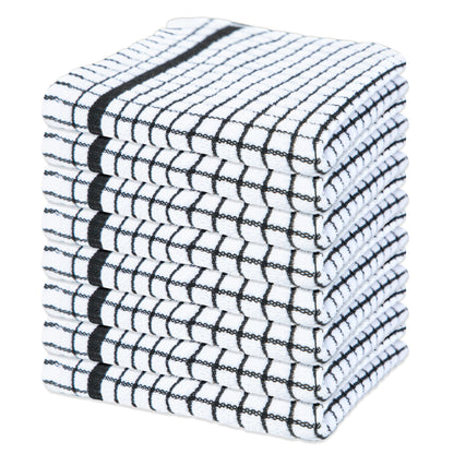 Sloppy Chef Classic Checkered Dishcloth 13x13 Black (8/Pack) (P-SC-CHK-DC-BLK)