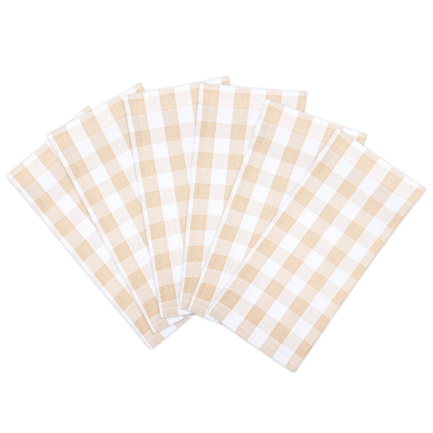 Sloppy Chef Buffalo Plaid Kitchen Towel 20x30 Beige (6/Pack) (P-SC-KT-BUF-BGE)