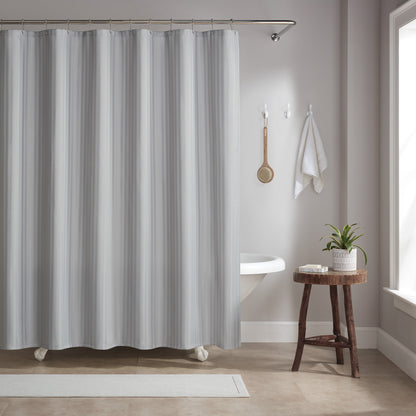 Host & Home Poly Shower Curtain Set 72x72 Damask Light Grey (P-SCSTD-7272-LG)