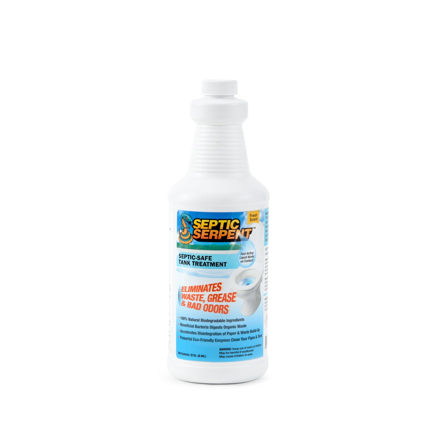 Hospeco® Septic Serpent Septic Tank Cleaner 32 oz (1 Quart), Case of 12 (HOSSEPTIC-32)