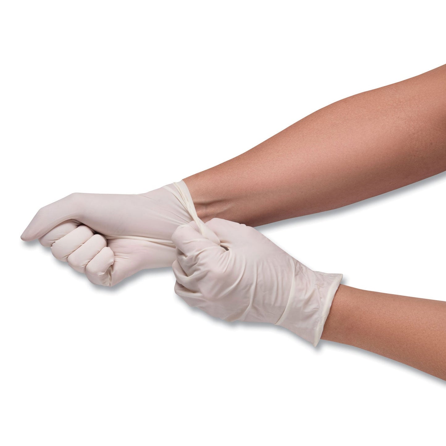 SemperCare Stretch Vinyl Examination Gloves, Cream, Medium, 100/Box (SEZSCVNP103BX)