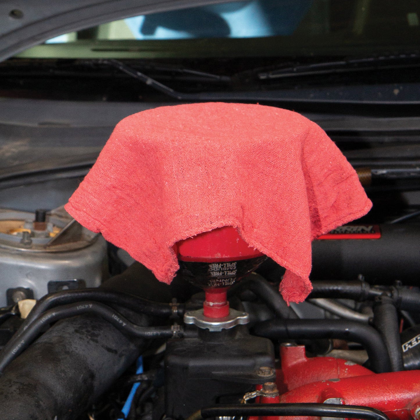 Arkwright Home® Messy Mechanic Shop Towels 12x14 Red, 100/Bag, Case of 6 Bags (SHOP-100-RD)
