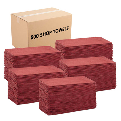 Arkwright Home® Messy Mechanic Shop Towels 12x14 Red, 100/Bag, Case of 6 Bags (SHOP-100-RD)