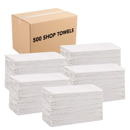 Arkwright Home® Messy Mechanic Shop Towels 12x14 White, 50/Bag, Case of 6 Bags (SHOP-50-WH)