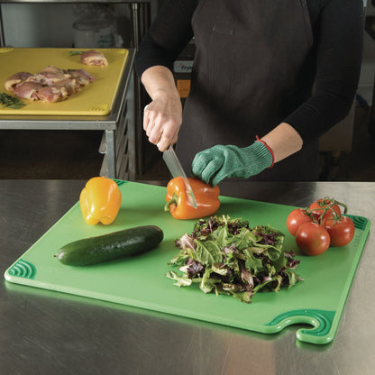 San Jamar Saf-T-Grip Cutting Board, 24 x 18 x 0.5, Green (SJMCBG182412GN)