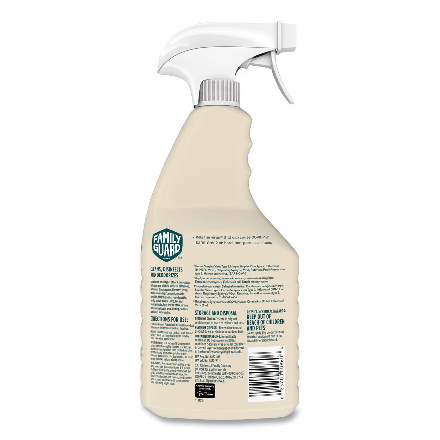 FamilyGuard Disinfectant, Citrus Scent, 32 oz Trigger Bottle, 8/Carton (SJN327159)