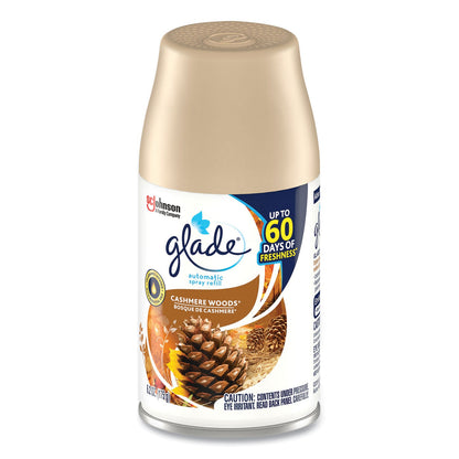Glade Automatic Air Freshener, Cashmere Woods, 6.2 oz, 4/Carton (SJN344757)