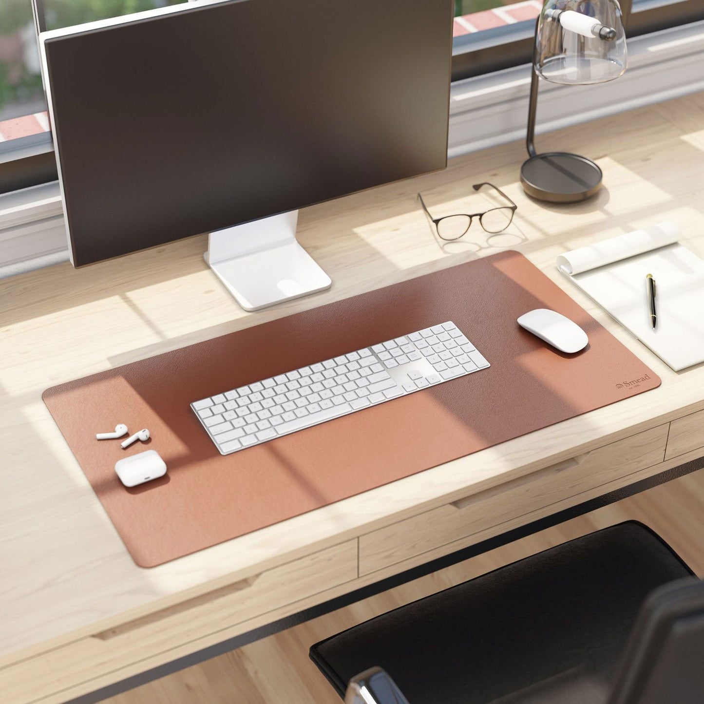 Smead Vegan Leather Desk Pads, 31.5" x 15.7", Brown (SMD64832)
