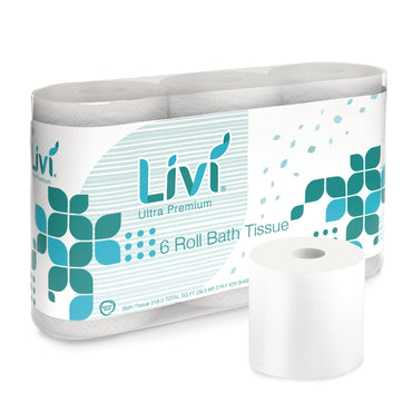 Livi Bath Tissue, 2-Ply, White, 425 Sheets, 36 Rolls/Carton (SOL292101)