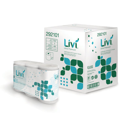 Livi Bath Tissue, 2-Ply, White, 425 Sheets, 36 Rolls/Carton (SOL292101)