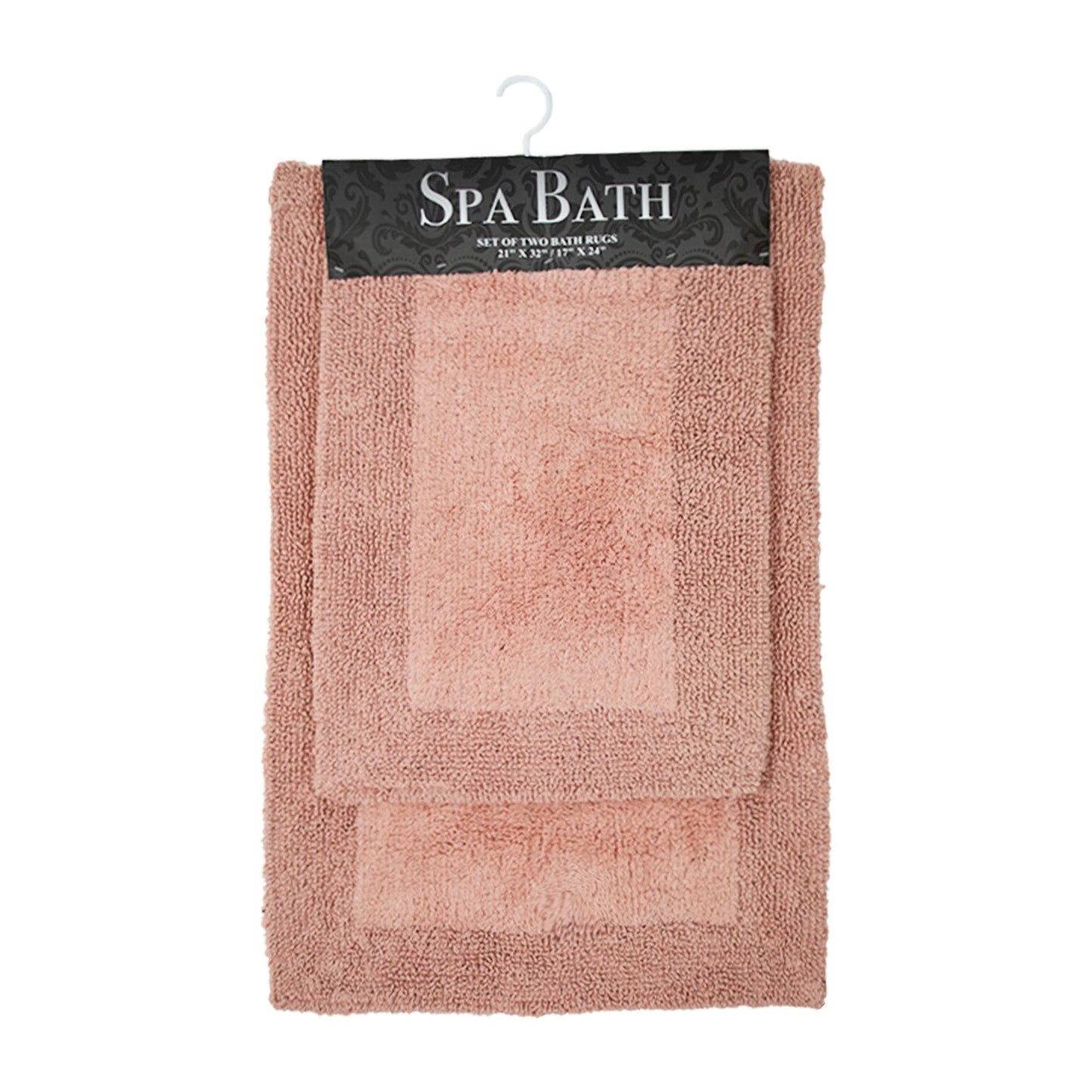 Arkwright Home Spa Bath Border 2pc Set - Pink (SPABATH-SGL-PK)