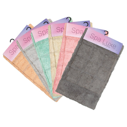 Arkwright Home® Spa Lux Block Pattern 2pc Bath Rug Set Assorted, 12 Sets/Case (SPALX-BLK-ASST)