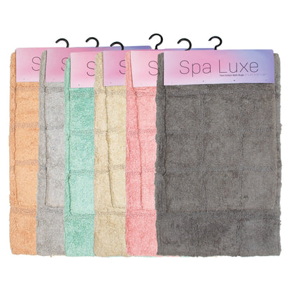 Arkwright Home® Spa Lux Block Pattern 2pc Bath Rug Set Assorted, 12 Sets/Case (SPALX-BLK-ASST)