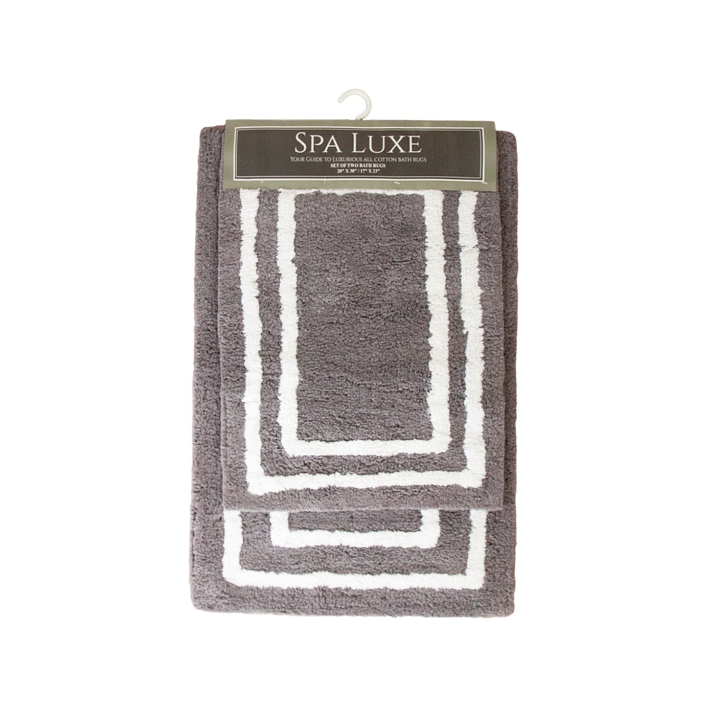 Arkwright Home Spa Lux Bordered 2pc Bath Rug Set Steel Grey (PNP-SPALX-BRD-SG)